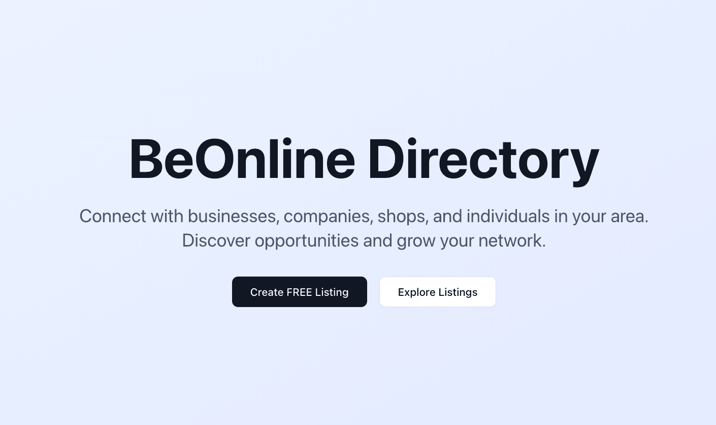 BeOnline Directory Website